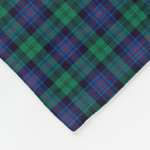 Cobertor De Velo Royal Blue e Green Armstrong Clan Tartan