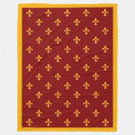 Cobertor De Velo Royal Dourado Fleurs de Lis no Royal Garnet