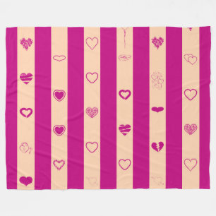 Cobertor De Velo Royal Fuchsia Stripes moderno padrão cardíaco
