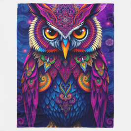 Cobertor De Velo Royal Purple Owl: Majestic Mystical Art