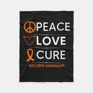 Cobertor De Velo Rsd Crps Consciência Paz Amor Cura Combate Laranja