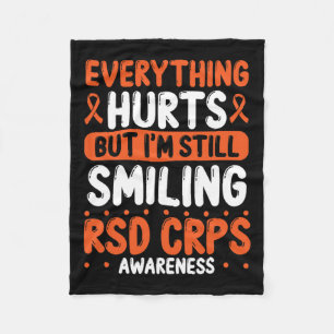 Cobertor De Velo Rsd Crps Warrior Orange Ribbon Ainda Sorri Crps
