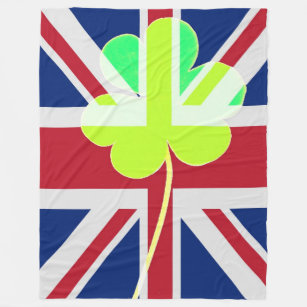 Cobertor De Velo Rua de Clover da Irish British Flag Shamrock, Patr