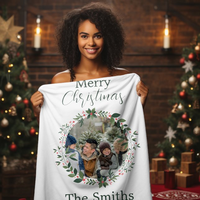 Cobertor De Velo Rua de Natal Personalizada da Família (Criador carregado)
