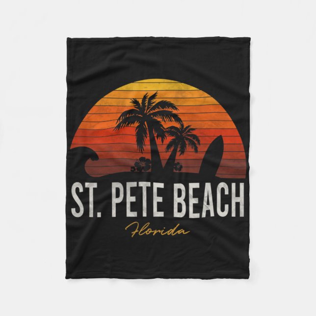 Cobertor De Velo Rua. Pete Beach Flórida Fl Palms Vacms Surf Suns (Frente)
