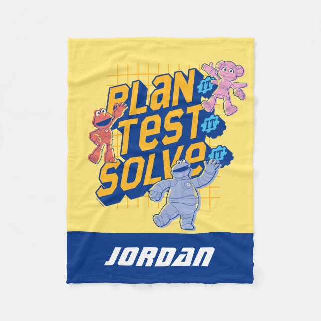 Cobertor De Velo Rua Sésamo | Construção Mecha | Adicionar nome (Frente)