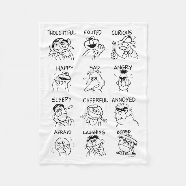 Cobertor De Velo Rua Sésamo | Emoções e sentimentos (Frente)