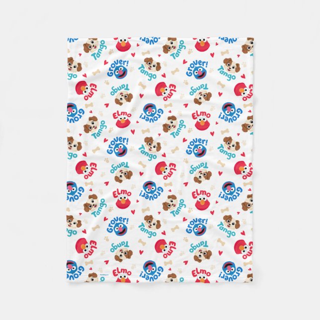 Cobertor De Velo Rua Sésamo | Padrão Tango, Elmo e Grover (Frente)