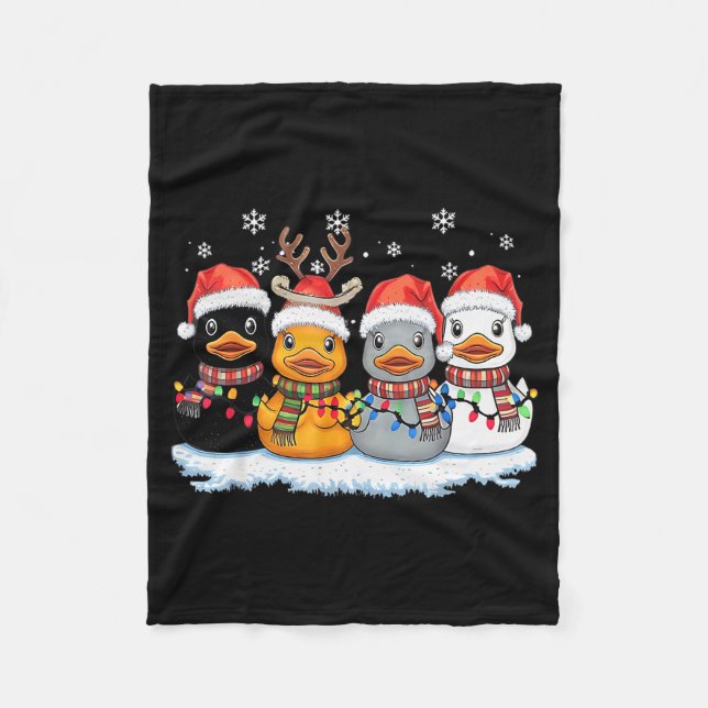 Cobertor De Velo Rubber Duck Squad Christmas Light Reindeer Crew Xm (Frente)
