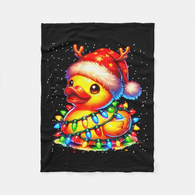 Cobertor De Velo Rubber Duck Squad Christmas Light Reindeer Crew Xm (Frente)