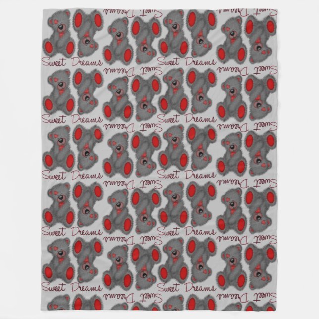 Cobertor De Velo Rúbi Ursinho-brilhante dos Sonhos Doce (Frente)