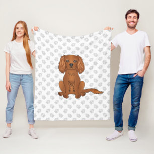 Cobertor De Velo Ruby Cavalier King Charles Spaniel & Paws