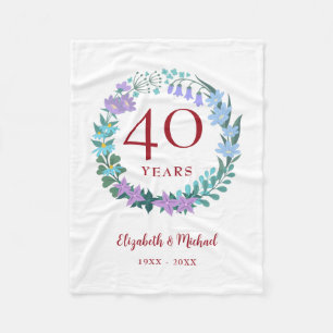 Cobertor De Velo Ruby Floral Bluebells Wreath, 40 anos