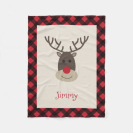Cobertor De Velo Rudolph Reindeer Personalizou Fleece Blanket