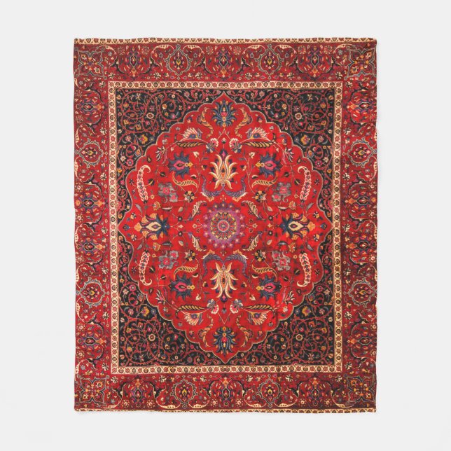 Cobertor De Velo Rug Persa Vermelho de Mashhad (Frente)