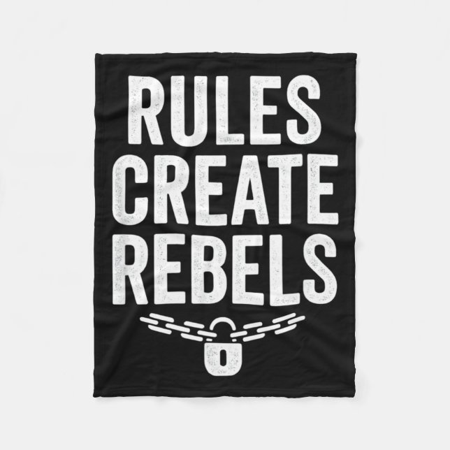 Cobertor De Velo Rules Rebels Protest Dom Statement Gift  (Frente)