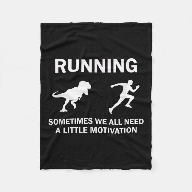 Cobertor De Velo Running Motivation Raptor Chase Funny Dinosaur  (Frente)