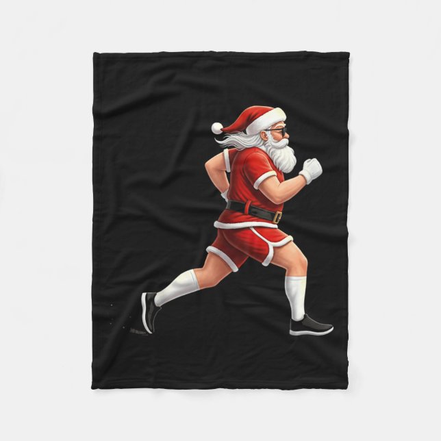 Cobertor De Velo Running Santa Christmas Graphic Runner Run Maratho (Frente)