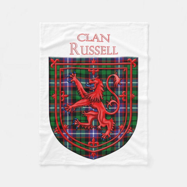 Cobertor De Velo Russell Tartan Scottish Plaid Lion Rampant (Frente)