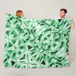 Cobertor De Velo Russo ou não, branco verde estranho entrelaçado