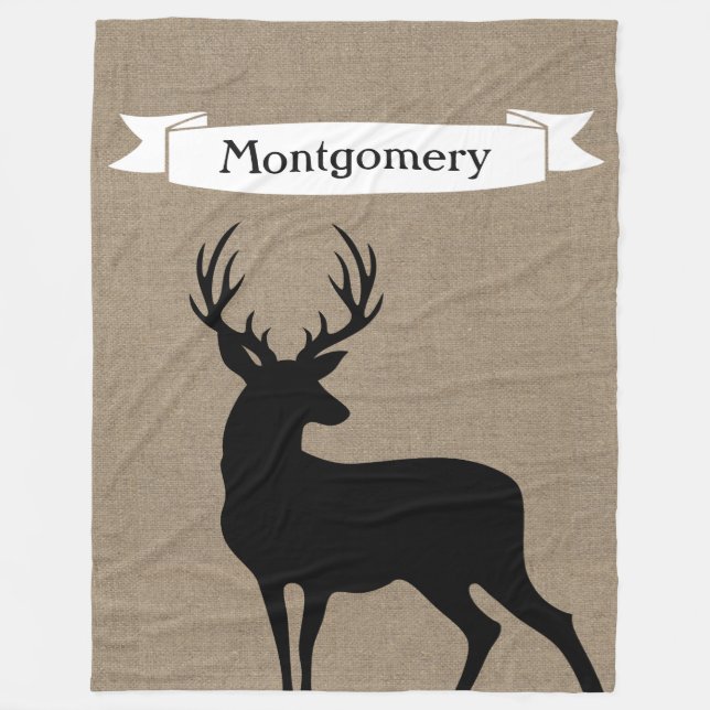 Cobertor De Velo Rustic Black Buck Deer Ribbon (Frente)