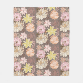 Cobertor De Velo Rustic Boho Asphalt Floral Pattern 