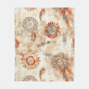 Cobertor De Velo Rustic Boho Mandala Art