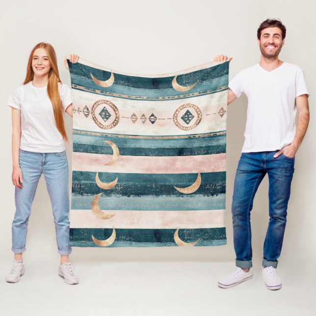 Cobertor De Velo Rustic Celestial Stripe Moon Sun Earthy (10) (In Situ)