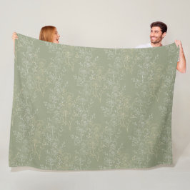 Cobertor De Velo Rustic Daisies on Sage Green, Luxo Botânico