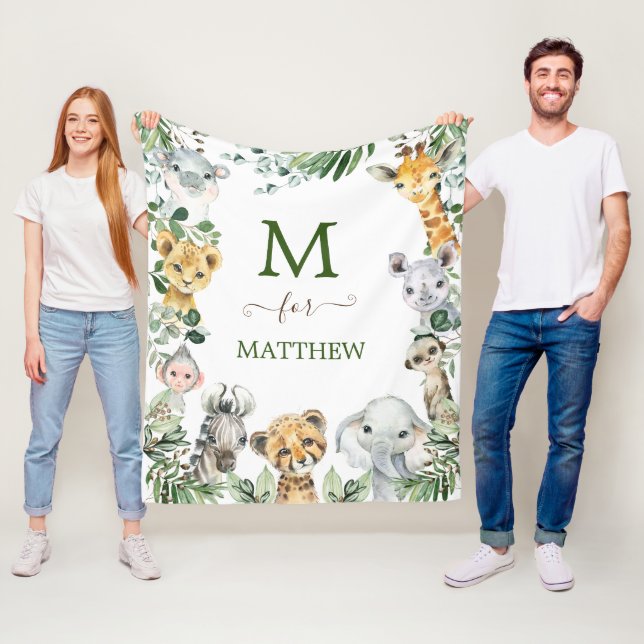 Cobertor De Velo Rustic Greenery Safari Selvagem Bebê (In Situ)