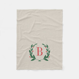 Cobertor De Velo Rustic Holiday Laurel Wreath Monograma