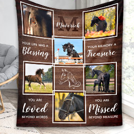 Cobertor De Velo Rustic Horse Memorial Pet Loss Custom 6 Photo