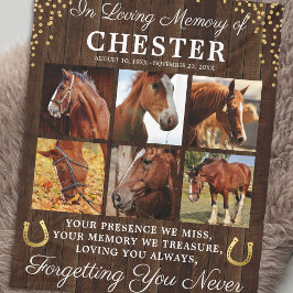 Cobertor De Velo Rustic In Loving Memory Horse