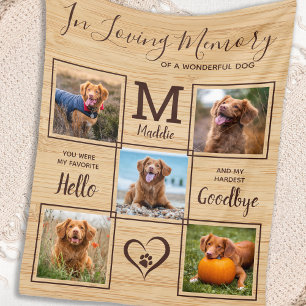Cobertor De Velo Rustic In Loving Memory Photo Collage Pet Memorial