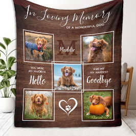 Cobertor De Velo Rustic In Loving Memory Photo Collage Pet Memorial