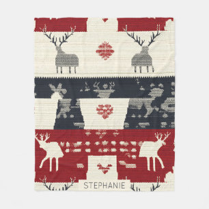 Cobertor De Velo Rustic Nordic Reindeer & Snowflake Padrão do kit
