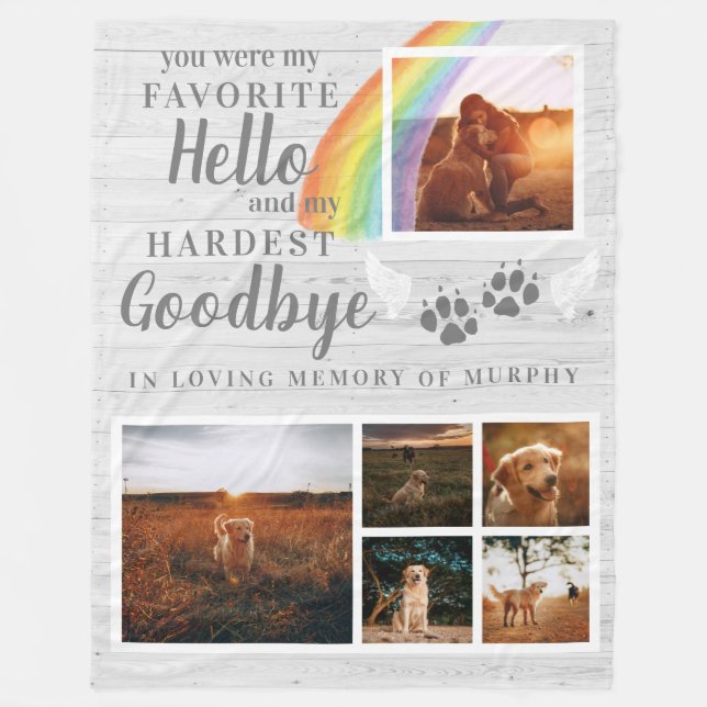 Cobertor De Velo Rustic Paw Imprime Foto Personalizada Do Memorial  (Frente)