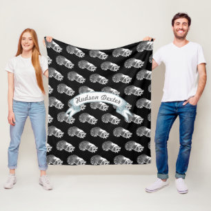 Cobertor De Velo Rustic Raccoon Folk Art Patterno Fleece