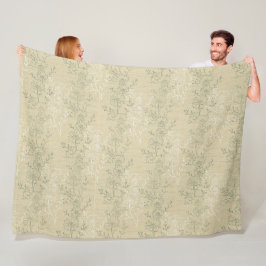 Cobertor De Velo Rustic Sage Green Daisies em fundo bege