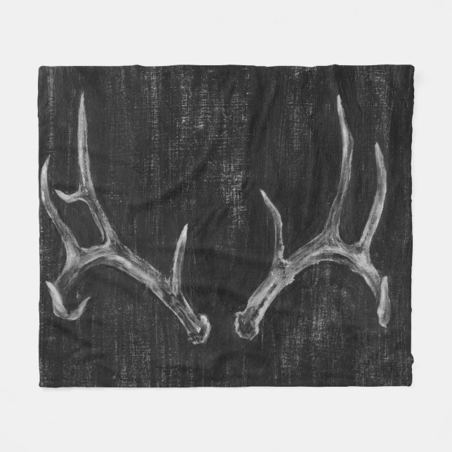 Cobertor De Velo Rústico Deer Animal Head no quadro (Frente (Horizontal))