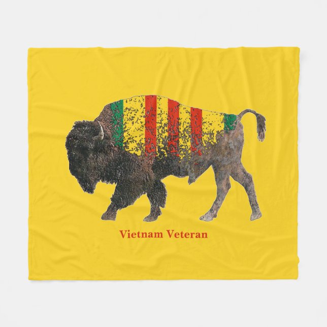 Cobertor De Velo Sacred Buffalo Vietnam Veteran BLANKET (Frente (Horizontal))
