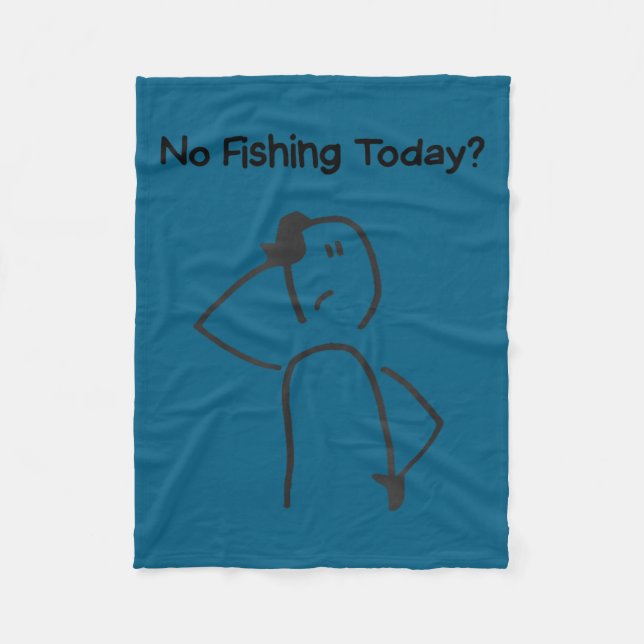 Cobertor De Velo Sad Stick Figure Fisherman No Fishing Today Father (Frente)
