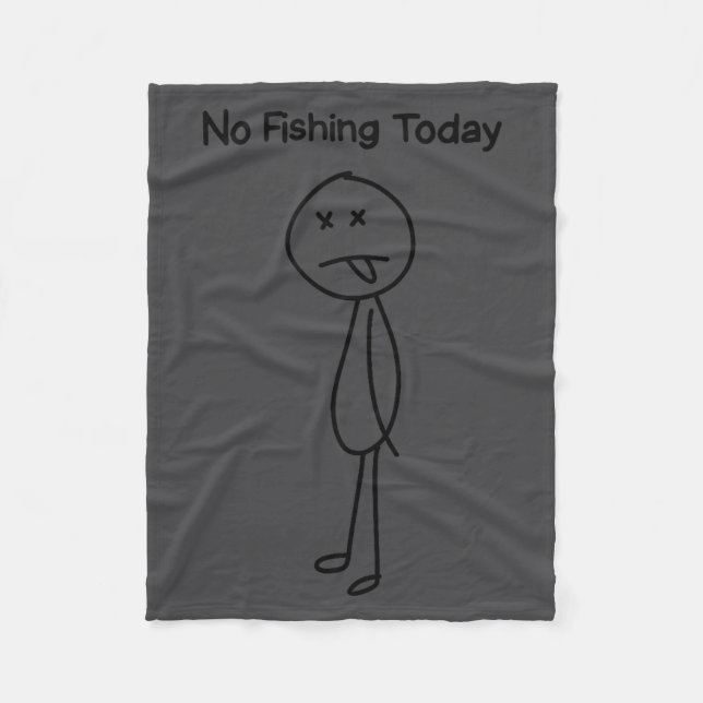 Cobertor De Velo Sad Stick Man Figure Fisherman No Fishing Today Fa (Frente)