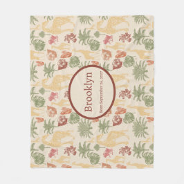 Cobertor De Velo Safari Giraffe & Tropical Leaves Nursery