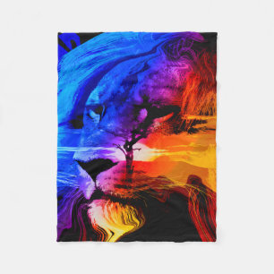 Cobertor De Velo Safari Lion Fleece Blanket