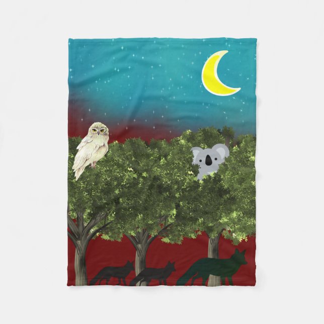 Cobertor De Velo Safari Night Fleece Blanket (Frente)