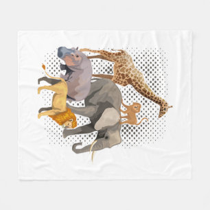 Cobertor De Velo Safari Squad African Safari Animal Engraçado Zoo A