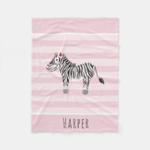 Safari Zebra e nome rosa-claro da menina