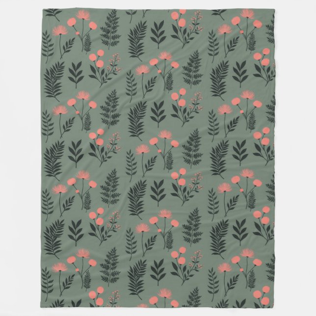 Cobertor De Velo Sage Fern Fleece Blanket, Grande 60" x 80" (Frente)