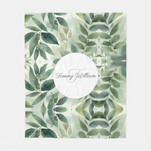 Cobertor De Velo Sage Green Flora Elegant